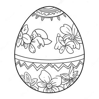 Page à colorier adorable décoration d'œufs de Pâques | Page de coloriage Joli Pâques