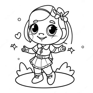 Page à colorier Piper Rockelle avec fond scintillant | Page de coloriage Piper Rockelle