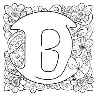 Page à colorier Numéro 13 Chanceux | Page de coloriage Numéro 13