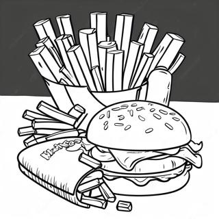 Page à colorier Whataburger avec Frites | Page de coloriage Whataburger