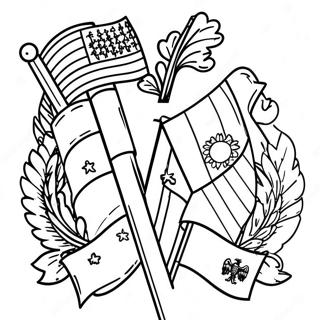Page à colorier drapeaux nationaux colorés | Page de coloriage Drapeau