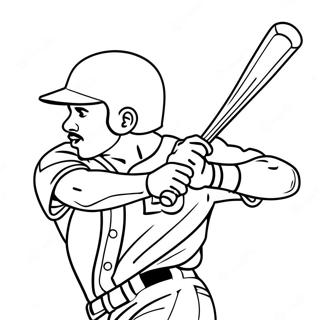 Page à colorier Mookie Betts avec Batte | Page de coloriage Mookie Betts