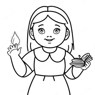 Page à colorier Matilda avec des pouvoirs magiques | Page de coloriage Matilda