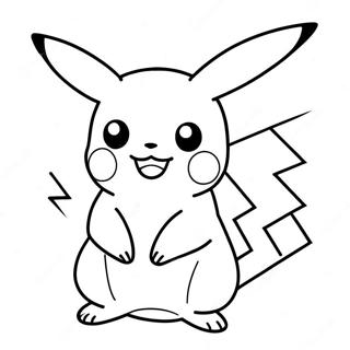 Page à colorier Pikachu Type Électrique | Page de coloriage Pokémon