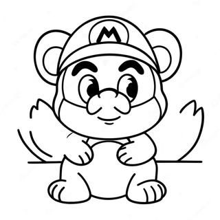 Page à colorier Mario Tanooki | Page de coloriage Mario Tanooki