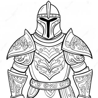 Page à colorier de l'armure du chevalier noir | Page de coloriage Chevalier Noir