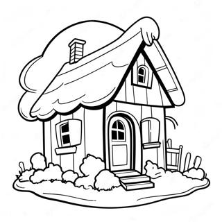 Page à colorier de cottage | Page de coloriage Cottage