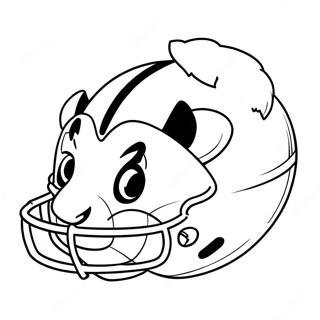 Bucky Badger avec une page à colorier de football | Page de coloriage Bucky Badger