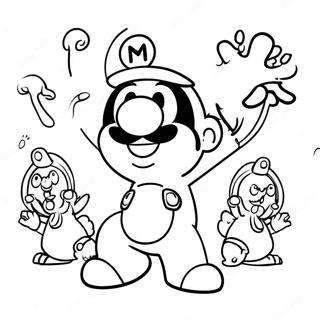 Page à colorier de l'aventure Mario Rabbids | Page de coloriage Mario Lapins
