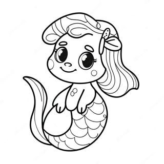 Page à colorier de Merpup mignon avec une queue scintillante | Page de coloriage Merpup