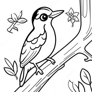 Page à colorier Pic vert | Page de coloriage Pic vert
