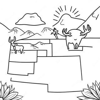 Page à colorier de la silhouette de l'État du Wyoming | Page de coloriage Wyoming