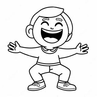 Page à colorier Bitmoji Dansant Amusant | Page de coloriage Bitmoji