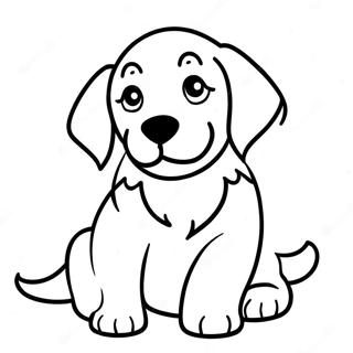 Page à colorier chiot Golden Retriever | Page de coloriage Retriever Doré