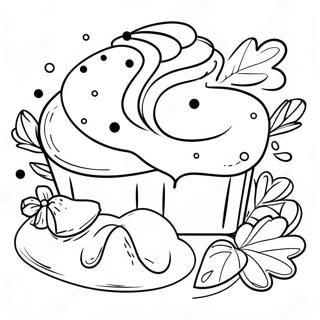 Page à colorier de pâtisserie | Page de coloriage Cuisson