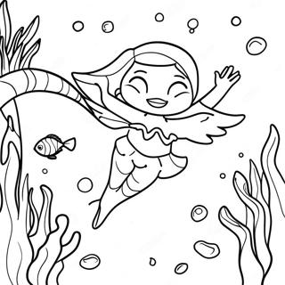 Page à colorier aventure sous-marine des Sirènes Mako | Page de coloriage Sirènes Mako