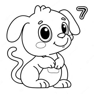 Page à colorier numéro 4 mignon | Page de coloriage Numéro 4