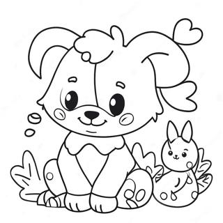 Page à colorier puzzle avec des animaux mignons | Page de coloriage Puzzle