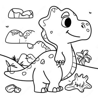 Page à colorier puzzle amusante avec des dinosaures | Page de coloriage Puzzle
