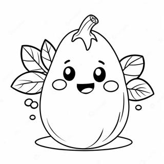 Page à colorier Personnage de Patate Douce Mignon | Page de coloriage Patate douce