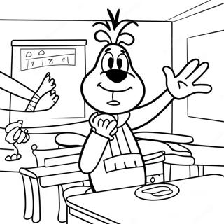 Page à colorier Salle de Classe de Dingo | Page de coloriage Classe de Dingo