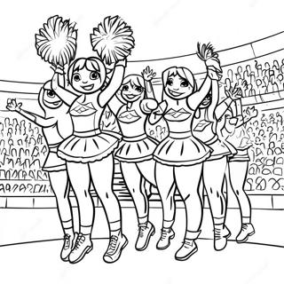 Page à colorier des Cheerleaders de FSU en Performance | Page de coloriage FSU