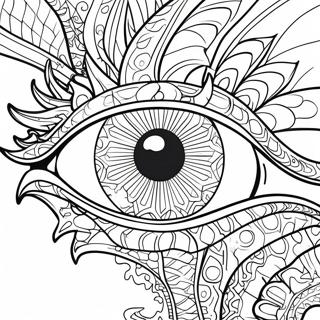 Page à colorier de l'Œil de Dragon Mystique | Page de coloriage Œil de Dragon