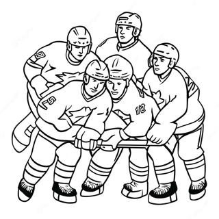 Page à colorier de l'équipe des Mighty Ducks en action | Page de coloriage Canards puissants