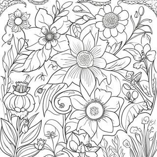 Page à colorier inspirée par la nature de William Morris | Page de coloriage William Morris