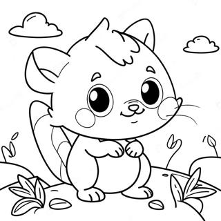 Page à colorier Petit Monstre Aventurier | Page de coloriage Petit Animal