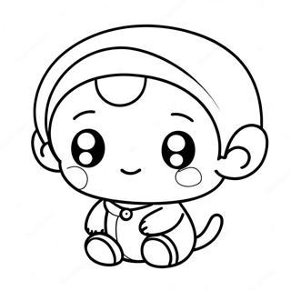 Page à colorier du personnage mignon Xiao | Page de coloriage Xiao