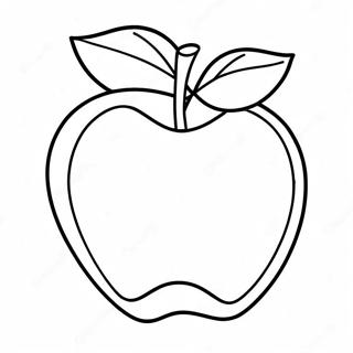Page à colorier Pomme Rouge Brillante | Page de coloriage Pomme Rouge