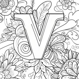 Page à colorier de la lettre V | Page de coloriage Lettre V