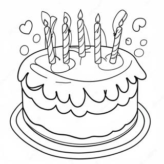 Page à colorier de gâteau d'anniversaire Sweet 16 | Page de coloriage Douze ans