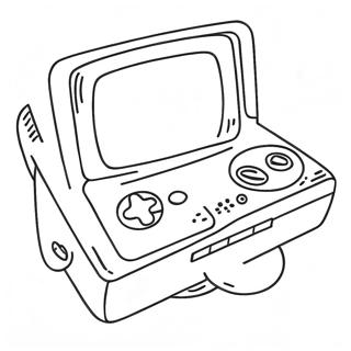 Page à colorier console de jeu vidéo rétro | Page de coloriage Jeu Vidéo