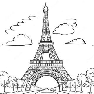 Page à colorier de la Tour Eiffel à Paris | Page de coloriage Paris