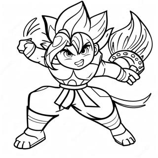 Page à colorier Beyblade Achilles Dynamique en Bataille | Page de coloriage Beyblade Achille