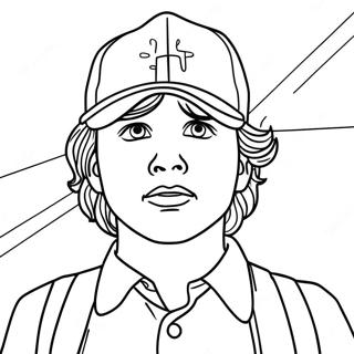 Page à colorier Steve de Stranger Things dans l'Upside Down | Page de coloriage Stranger Things Steve