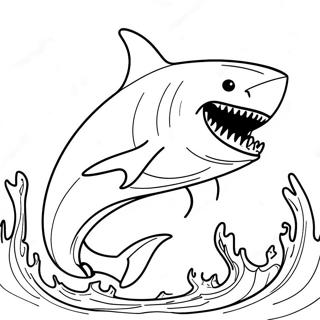 Page à colorier King Shark féroce en action | Page de coloriage Requin Roi