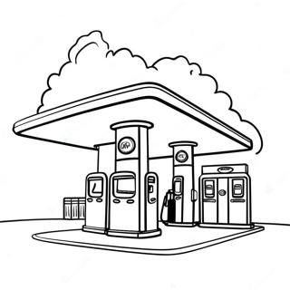 Page à colorier station-service | Page de coloriage Station-service