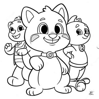 Page à colorier l'aventure de Talking Tom et ses amis | Page de coloriage Talking Tom