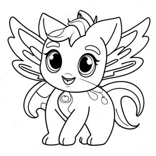 Page à colorier de Silvermist avec des ailes magiques | Page de coloriage Brume d'argent