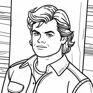 Page à colorier de Steve Harrington | Page de coloriage Steve Harrington