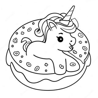 Page à colorier Donut Licorne | Page de coloriage Donut Licorne