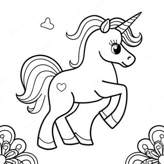 Page à colorier Licorne Magique avec Paillettes | Page de coloriage Donut Licorne