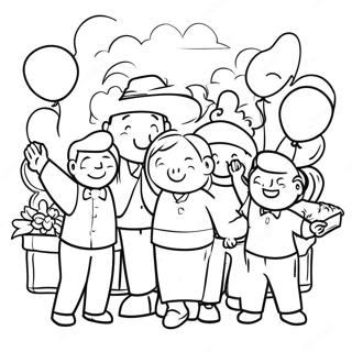 Page à colorier Célébration de Retraite Heureuse | Page de coloriage Joyeuse retraite