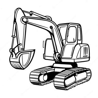 Page à colorier d'une excavatrice creusant profondément | Page de coloriage Exploitation minière