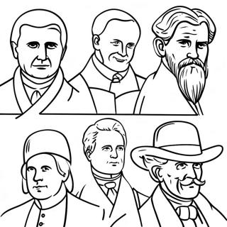 Page à colorier de figures historiques célèbres | Page de coloriage Notabilité