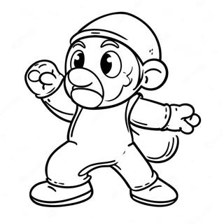 Page à colorier de Whitty FNF en action | Page de coloriage Whitty FNF