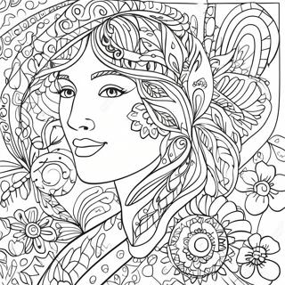 Page à colorier de Laurel Burch | Page de coloriage Laurel Burch